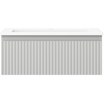 Koupelnová skříňka Mexen Rivel 60 cm s umyvadlem Otis, 1 zásuvka, drážkovaná, matně šedá/matně bílá - 91A20-06023-1-BF62-W18M01