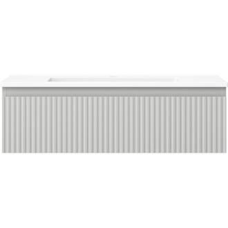 Koupelnová skříňka Mexen Rivel 80 cm s umyvadlem Otis, 1 zásuvka, drážkovaná, matně šedá/matně bílá - 91A20-08023-1-BF62-W18M01