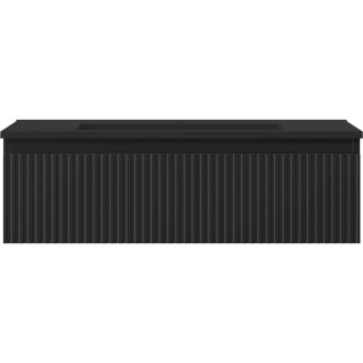 Mexen Rivel szafka łazienkowa 80 cm z umywalką Otis, 1 szuflada, ryflowana , czarna mat - 91A20-08023-1-BF71-W18M71