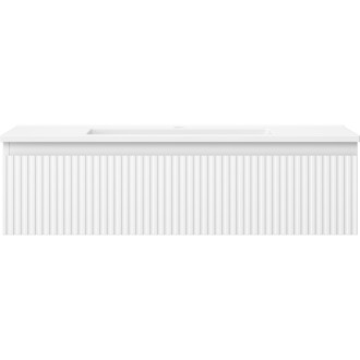 Koupelnová skříňka Mexen Rivel 90 cm s umyvadlem Otis, 1 zásuvka, drážkovaná, matná bílá - 91A20-09023-1-BF01-W18M01