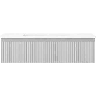 Koupelnová skříňka Mexen Rivel 90 cm s umyvadlem Otis, 1 zásuvka, drážkovaná, matně šedá/matně bílá - 91A20-09023-1-BF62-W18M01