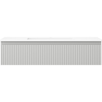 Koupelnová skříňka Mexen Rivel 100 cm s umyvadlem Otis, 1 zásuvka, drážkovaná, matně šedá/matně bílá - 91A20-10023-1-BF62-W18M01