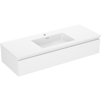Mexen Rivel szafka łazienkowa 120 cm z umywalką Otis, 1 szuflada, ryflowana , biała mat - 91A20-12023-1-BF01-W18M01