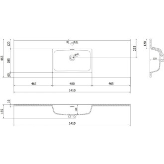 Koupelnová skříňka Mexen Rivel 140 cm s umyvadlem Otis, 1 zásuvka, drážkovaná, matná bílá - 91A20-14023-1-BF01-W18M01
