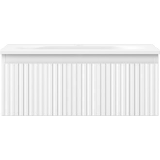 Koupelnová skříňka Mexen Rivel 60 cm s umyvadlem Vela, 1 zásuvka, drážkovaná, matná bílá - 91A20-06023-1-BF01-W23M01