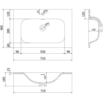 Koupelnová skříňka Mexen Rivel 70 cm s umyvadlem Vela, 1 zásuvka, drážkovaná, matná bílá - 91A20-07023-1-BF01-W23M01