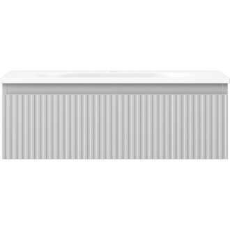 Koupelnová skříňka Mexen Rivel 70 cm s umyvadlem Vela, 1 zásuvka, drážkovaná, matně šedá/matně bílá - 91A20-07023-1-BF62-W23M01