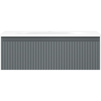 Koupelnová skříňka Mexen Rivel 70 cm s umyvadlem Vela, 1 zásuvka, drážkovaná, grafit matný/bílá matná - 91A20-07023-1-BF66-W23M01