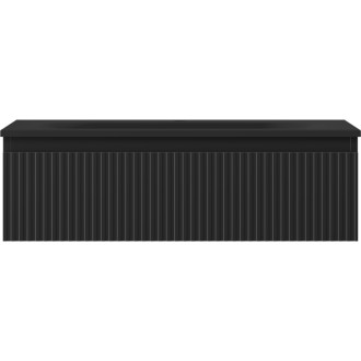 Mexen Rivel szafka łazienkowa 80 cm z umywalką Vela, 1 szuflada, ryflowana , czarna mat - 91A20-08023-1-BF71-W23M71