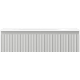 Koupelnová skříňka Mexen Rivel 90 cm s umyvadlem Vela, 1 zásuvka, drážkovaná, matně šedá/matně bílá - 91A20-09023-1-BF62-W23M01