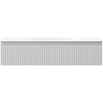 Koupelnová skříňka Mexen Rivel 100 cm s umyvadlem Vela, 1 zásuvka, drážkovaná, matně šedá/matně bílá - 91A20-10023-1-BF62-W23M01