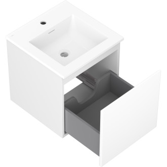 Koupelnová skříňka Mexen Orio 45 cm s umyvadlem Otis, 1 zásuvka, matná bílá - 91A10-04547-1-BF01-W18M01