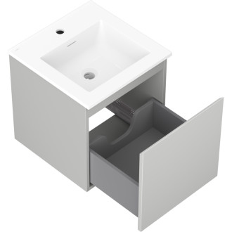 Koupelnová skříňka Mexen Orio 45 cm s umyvadlem Otis, 1 zásuvka, matná šedá/matná bílá - 91A10-04547-1-BF62-W18M01