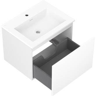 Koupelnová skříňka Mexen Orio 60 cm s umyvadlem Otis, 1 zásuvka, matná bílá - 91A10-06047-1-BF01-W18M01