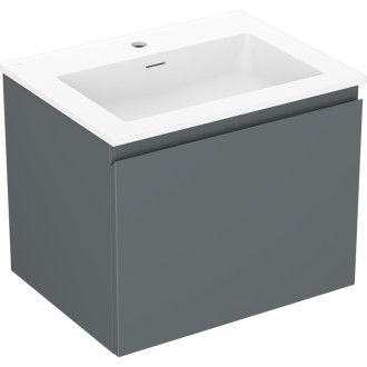 Koupelnová skříňka Mexen Orio 60 cm s umyvadlem Otis, 1 zásuvka, matný grafit/matná bílá - 91A10-06047-1-BF66-W18M01