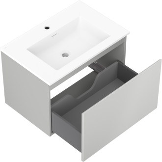 Koupelnová skříňka Mexen Orio 70 cm s umyvadlem Otis, 1 zásuvka, matná šedá/matná bílá - 91A10-07047-1-BF62-W18M01