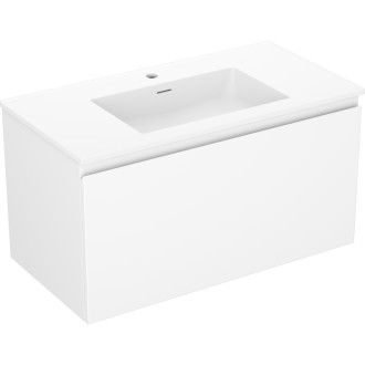 Koupelnová skříňka Mexen Orio 90 cm s umyvadlem Otis, 1 zásuvka, matná bílá - 91A10-09047-1-BF01-W18M01