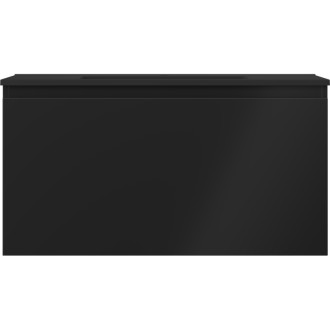 Koupelnová skříňka Mexen Orio 90 cm s umyvadlem Otis, 1 zásuvka, matná černá - 91A10-09047-1-BF71-W18M71