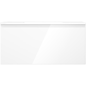 Koupelnová skříňka Mexen Orio 100 cm s umyvadlem Otis, 1 zásuvka, lesklá bílá - 91A10-10047-1-BF00-W18M00