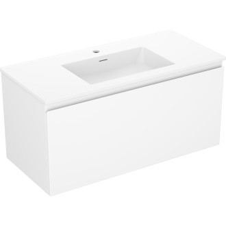 Koupelnová skříňka Mexen Orio 100 cm s umyvadlem Otis, 1 zásuvka, matná bílá - 91A10-10047-1-BF01-W18M01