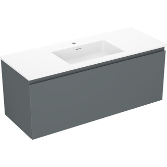 Koupelnová skříňka Mexen Orio 120 cm s umyvadlem Otis, 1 zásuvka, matný grafit/matná bílá - 91A10-12047-1-BF66-W18M01