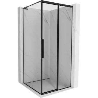 Mexen Rox L sprchový kout posuvný pravý 110 x 110 cm, černý rám, černá - 8C2L-110-110-70-70-P
