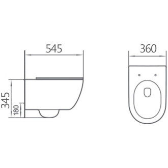 Mexen Carmen WC mísa Rimless s úzkým sedátkem s tlumeným dovíráním, duroplast, lesklá bílá - 3088L4000