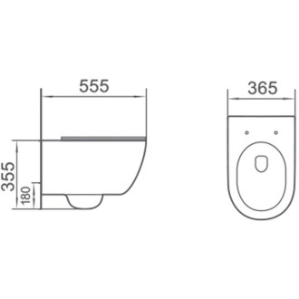 WC mísa Mexen Carmen Rimless Tornado s úzkým sedátkem s tlumeným dovíráním, duroplast, lesklá bílá - 3088L4000T