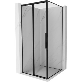 Mexen Rox posuvný sprchový kout levý 110 x 110 cm, černý rám, černá - 8C2-110-110-70-70-L