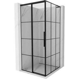 Mexen Rox L sprchový kout posuvný levý 90 x 90 cm, černý rošt, černá - 8C2L-090-090-70-77-L