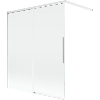 Mexen Rox 2dílná posuvná vanová zástěna 140 x 150 cm, průhledná, bílá - 8C9-140-003-20-00