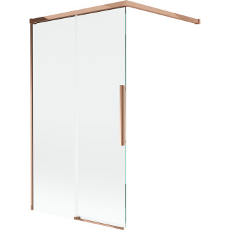 Mexen Rox 2dílná posuvná vanová zástěna 100 x 150 cm, průhledná, růžové zlato - 8C9-100-003-60-00