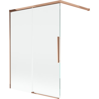 Mexen Rox 2dílná posuvná vanová zástěna 120 x 150 cm, průhledná, růžové zlato - 8C9-120-003-60-00