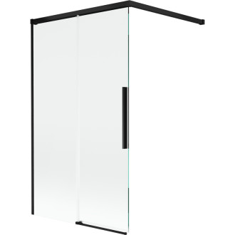 Mexen Rox 2dílná posuvná vanová zástěna 100 x 150 cm, průhledná, černá - 8C9-100-003-70-00