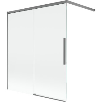 Mexen Rox 2dílná posuvná vanová zástěna 140 x 150 cm, průhledná, stříbrná - 8C9-140-003-95-00