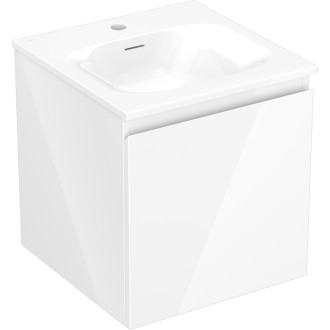 Koupelnová skříňka Mexen Orio 45 cm s umyvadlem Vela, 1 zásuvka, lesklá bílá - 91A10-04547-1-BF00-W23M00