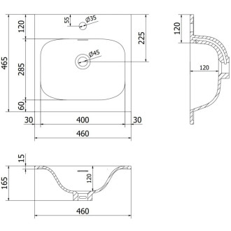 Koupelnová skříňka Mexen Orio 45 cm s umyvadlem Vela, 1 zásuvka, matná bílá - 91A10-04547-1-BF01-W23M01