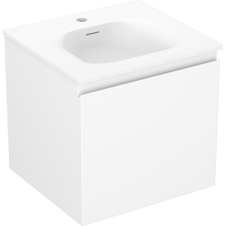 Koupelnová skříňka Mexen Orio 50 cm s umyvadlem Vela, 1 zásuvka, matná bílá - 91A10-05047-1-BF01-W23M01