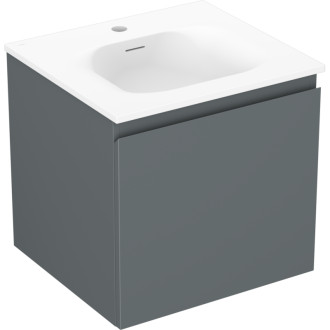 Koupelnová skříňka Mexen Orio 50 cm s umyvadlem Vela, 1 zásuvka, grafit matný/bílá matná - 91A10-05047-1-BF66-W23M01