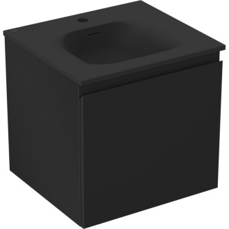 Koupelnová skříňka Mexen Orio 50 cm s umyvadlem Vela, 1 zásuvka, matná černá - 91A10-05047-1-BF71-W23M71