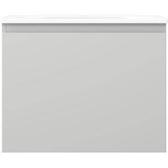 Koupelnová skříňka Mexen Orio 60 cm s umyvadlem Vela, 1 zásuvka, matně šedá/matně bílá - 91A10-06047-1-BF62-W23M01