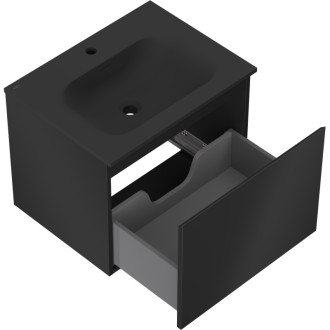 Mexen Orio szafka łazienkowa 60 cm z umywalką Vela, 1 szuflada, czarna mat - 91A10-06047-1-BF71-W23M71