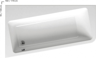 Ravak Vana 10° 160x95 P snowwhite C841000000