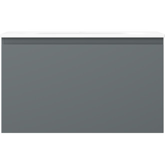 Koupelnová skříňka Mexen Orio 80 cm s umyvadlem Vela, 1 zásuvka, matný grafit/matná bílá - 91A10-08047-1-BF66-W23M01