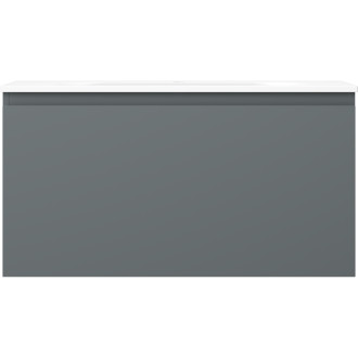Koupelnová skříňka Mexen Orio 90 cm s umyvadlem Vela, 1 zásuvka, matný grafit/matná bílá - 91A10-09047-1-BF66-W23M01