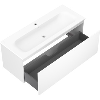 Koupelnová skříňka Mexen Orio 120 cm s umyvadlem Vela, 1 zásuvka, matná bílá - 91A10-12047-1-BF01-W23M01