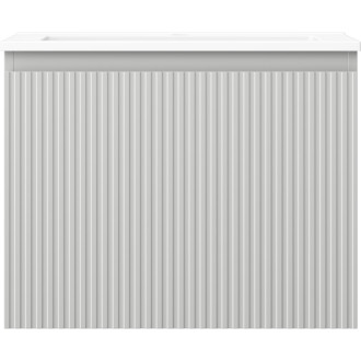 Koupelnová skříňka Mexen Rivel 60 cm s umyvadlem Otis, 1 zásuvka, drážkovaná, matně šedá/matně bílá - 91A20-06047-1-BF62-W18M01