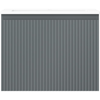 Koupelnová skříňka Mexen Rivel 60 cm s umyvadlem Otis, 1 zásuvka, drážkovaná, grafit matný/bílá matná - 91A20-06047-1-BF66-W18M01