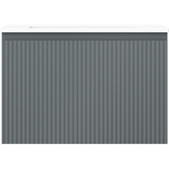 Koupelnová skříňka Mexen Rivel 70 cm s umyvadlem Otis, 1 zásuvka, drážkovaná, grafit matný/bílá matná - 91A20-07047-1-BF66-W18M01