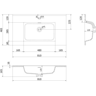 Mexen Rivel szafka łazienkowa 80 cm z umywalką Otis, 1 szuflada, ryflowana , czarna mat - 91A20-08047-1-BF71-W18M71